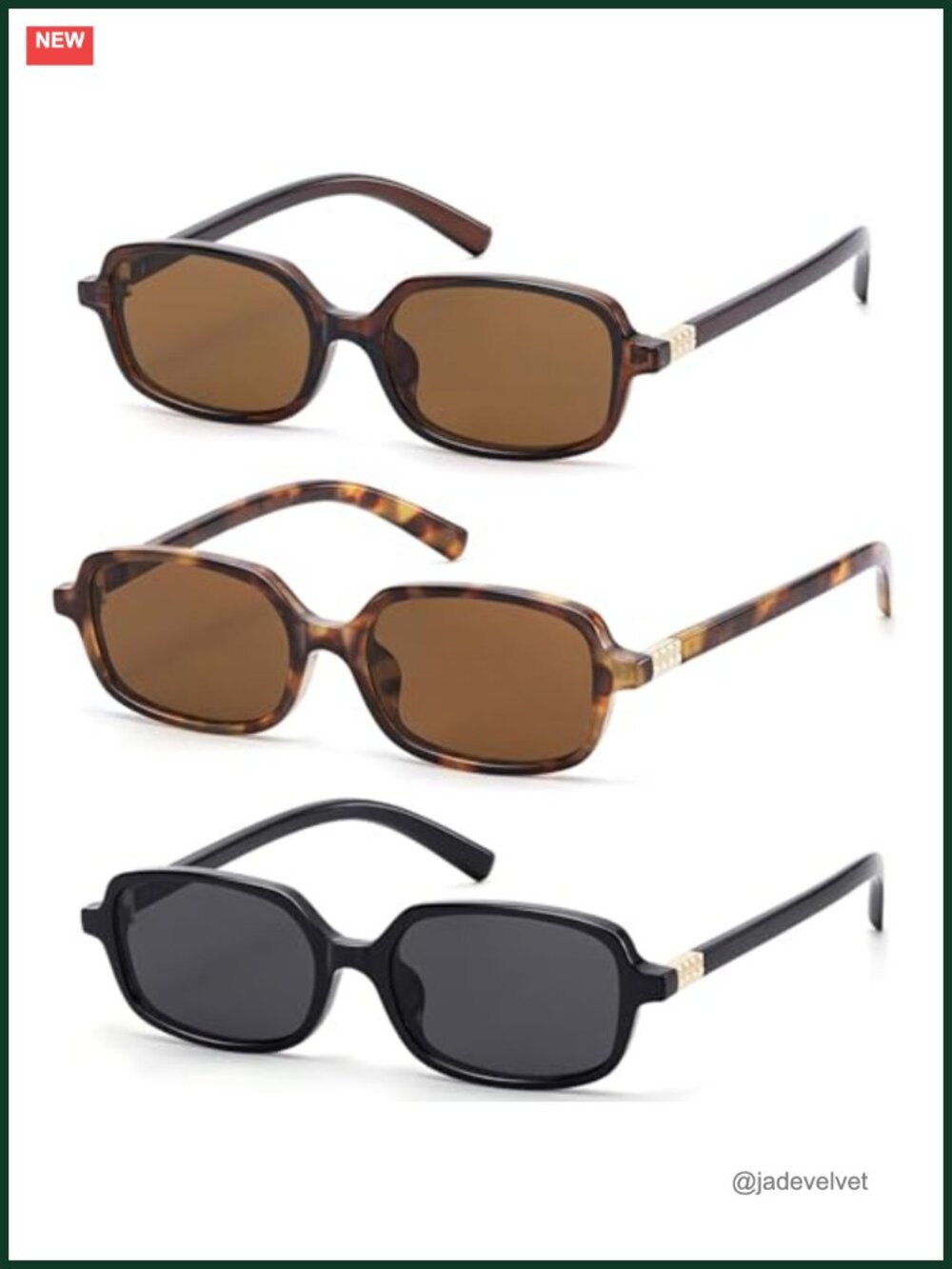 Retro Rectangle Sunglasses UV400 Full-Frame Shield for Driving Outdoor